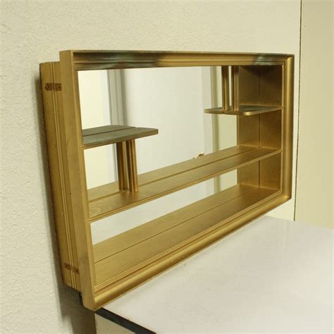 metal shadow box mirror with shelf|antique shadow box.